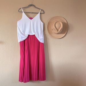 A New Day ☀️ Pink Pleated Skirt